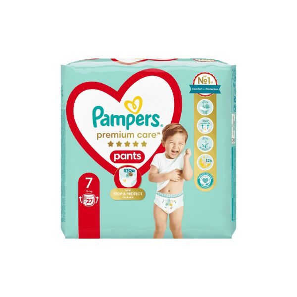 PAMPERS PREMIUM CARE PANTS N.7 17+KG 27ΤΕΜ