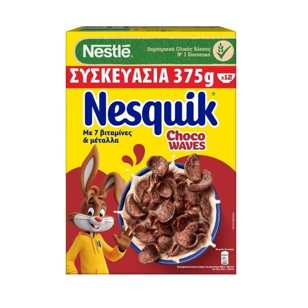NESQUIK ΔΗΜΗΤΡΙΑΚΑ CHOCO WAVES NESTLE 375GR