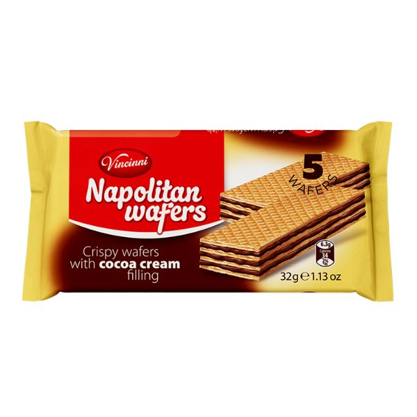 VINCINNI NAPOLITAN WAFER COCOA 160GR
