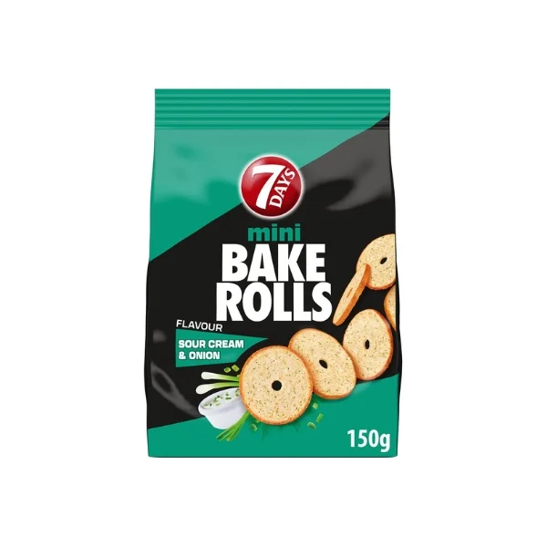 7 DAYS MINI BAKE ROLLS SOUR CREAM & ONION 150GR