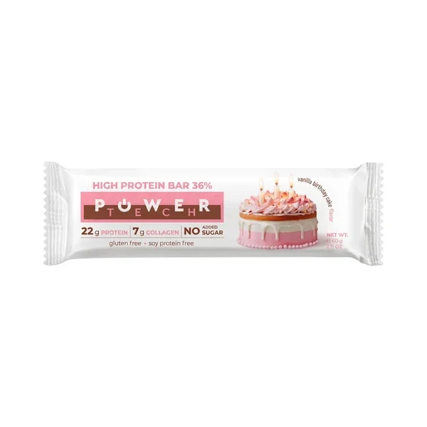 POWER TECH PROTEIN  BAR VANILLA BIRTHDAY CAKE 60GR