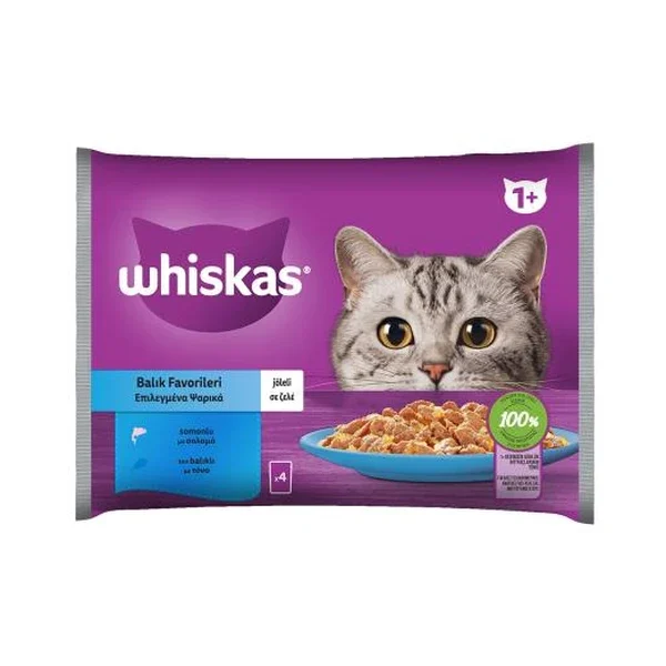 WHISKAS ΓΑΤΟΤΡΟΦΗ ΠΑΤΕ ΣΟΛΩΜΟ & ΤΟΝΟ 4Χ85GR