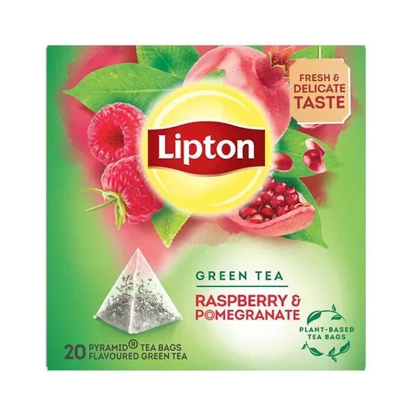 LIPTON ΠΡΑΣΙΝΟ ΤΣΑΙ 20 ΠΥΡΑΜΙΔΑ RASPBERRY & POMEGRANATE 28GR