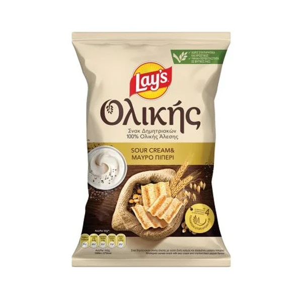ΟΛΙΚΗΣ ΣΝΑΚ SOUR CREAM & ΜΑΥΡΟ ΠΙΠΕΡΙ LAYS 95GR